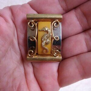 Vintage France JHP Paris seahorse pin / brooch